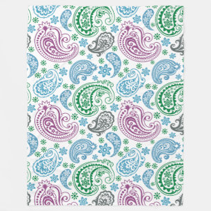 Elegantes, buntes, vintage Paisley-Muster Fleecedecke
