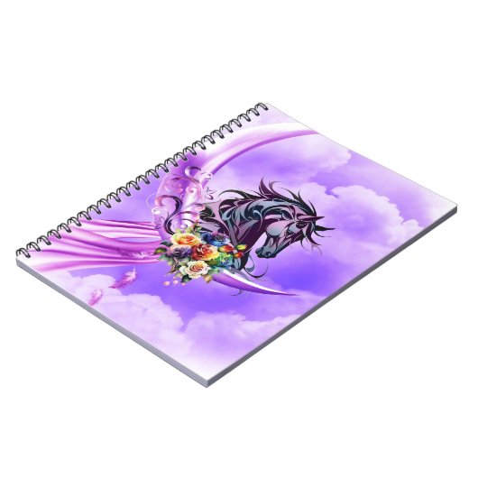 Elegantes, buntes Wild-Pferd Notizblock (Linke Seite)