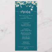 Elegantes buntes Wildblume Dinner Menu Menükarte (Vorderseite)