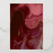 Elegantes Burgund & Blush Rose Hochzeitsgolden Folieneinladung (Rückseite)