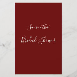 Elegantes Burgund Brautparty Game