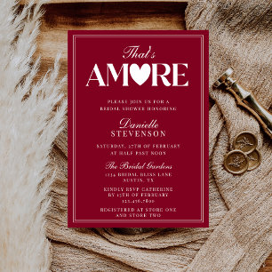 Elegantes Burgund - Das ist amore Brautparty Einladung
