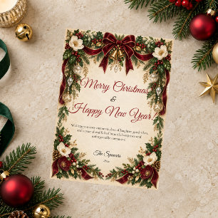 Elegantes Burgund Frohe Weihnachten Glückliches Ne