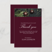 Elegantes Burgund für immer in unserem Herzen Dankeskarte (Vorne/Hinten)