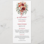 Elegantes Burgund Gold Blumen Herbst Programm Hoch (Vorderseite)