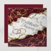 Elegantes Burgund & Goldmarmor Einladung (Vorne/Hinten)