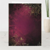 Elegantes Burgund & Imitats Gold Dankeskarte (Rückseite)