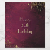 Elegantes Burgund & Imitats Gold Weinetikett (Einzelnes Label)