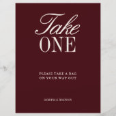 Elegantes Burgund mit einer Gastgeschenk Hochzeit (Vorderseite)