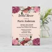 Elegantes Burgund-Rosa-Blume-Brautparty (Stehend Vorderseite)