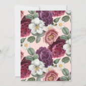 Elegantes Burgund-Rosa-Blume-Brautparty (Rückseite)