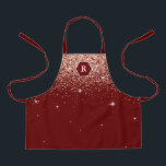 Elegantes Burgund Rose Gold Glitzer Monogramm Schürze<br><div class="desc">Wählen Sie aus Rose Gold, Gelbgold und Silber-Glitzer auf diesen personalisierten Monogramm-Schürze. Wählen Sie JEDE Farbe für Hintergrund und Sechseck für eine noch personalisiertere Touch. Stellen Sie sicher, dass Sie Ihren eigenen mit Monogramm Initial hinzufügen, oder bearbeiten, um Ihren vollen Namen hinzuzufügen. Das coole Design von Raphaela Wilson zeigt ein...</div>