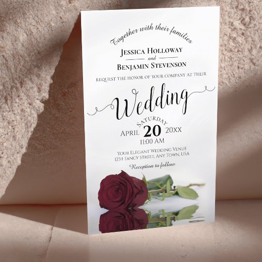 Elegantes Burgund Rose HAUSHALT für Hochzeiten