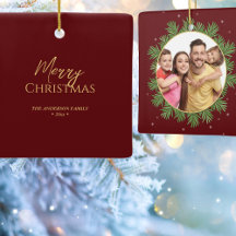 Elegantes Burgund Rotes Weihnachtsfest Botanisches