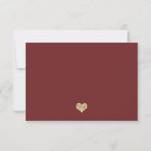 Elegantes Burgund und Gold mit Herz Save The Date (Rückseite)