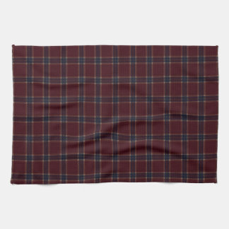 Elegantes Burgund und Navy Blau Heritage Plaid Geschirrtuch
