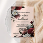 Elegantes Burgund und rosa Blume Einladung