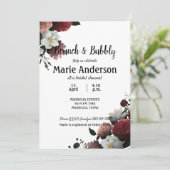 Elegantes Burgund und rosa Brautparty Brunch (Stehend Vorderseite)