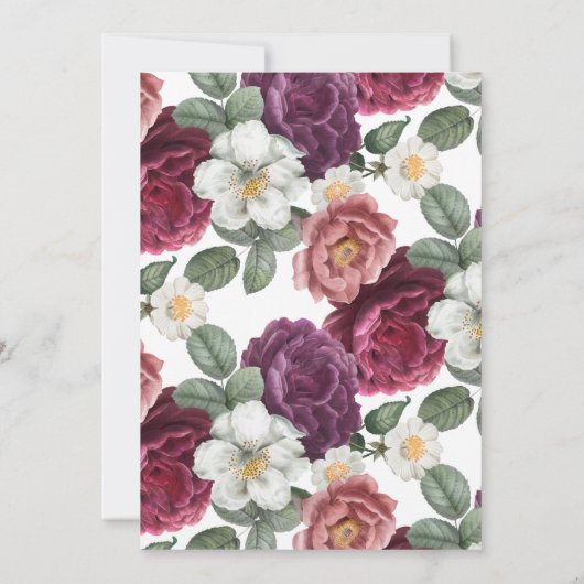 Elegantes Burgund und rosa Brautparty Brunch (Rückseite)