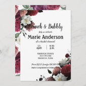 Elegantes Burgund und rosa Brautparty Brunch (Vorne/Hinten)