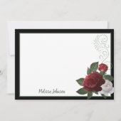 Elegantes Burgund und rosa, florale Personalisiert Mitteilungskarte (Vorderseite)