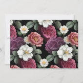 Elegantes Burgund und rosa, florale Personalisiert Mitteilungskarte (Rückseite)