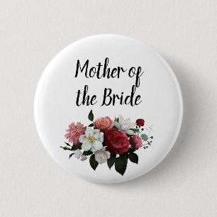Elegantes Burgund und Rosa Mutter der Braut Button