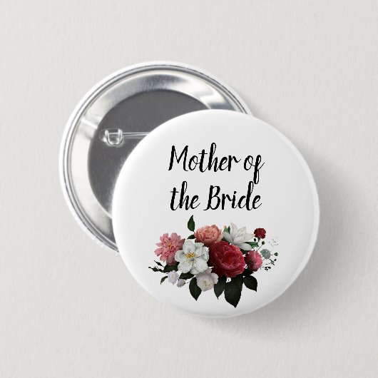 Elegantes Burgund und rosa Mutter der Braut Button (Vorne & Hinten)