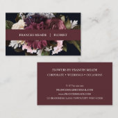 Elegantes Burgund und Weiße Flora | Visitenkarte (Vorne/Hinten)