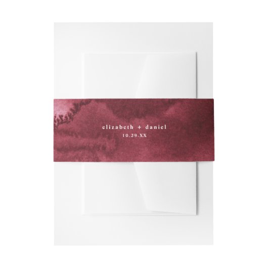 Elegantes Burgund Wasserfarben Personalisiert Einladungsbanderole (Vorderseite Beispiel)
