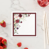 Elegantes Burgund Wasserfarbenes Brautparty Serviette (Beispiel)
