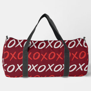 Elegantes Burgund XOXO Umarmungen und Küsse Duffle Bag