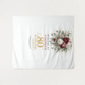 Elegantes Burgunder 80. Geburtstagsbanner Wandteppich (Vorderseite (Horizontal))