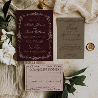 Elegantes Burgunder Blumen- Old Money Boho Chic Ho