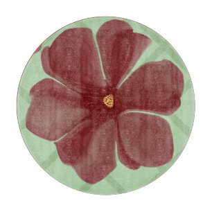 Elegantes Burgunder Blumen- und Salbeigrün Gitterm Schneidebrett