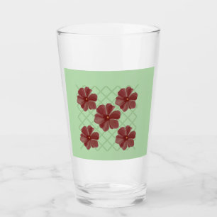 Elegantes Burgunder Blumen- und Salbeigrünes Gitte Glas