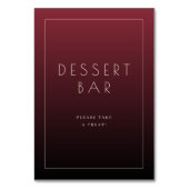 Elegantes Burgunder Dessertbar-Schild Tischnummer (Rückseite)