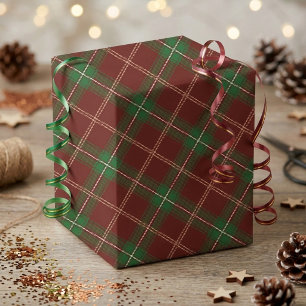 Elegantes Burgunder-Karo-Tartan-Moderne-Check-Must Geschenkpapier