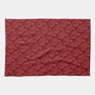 Elegantes Burgunder Paisley-Muster Geschirrtuch