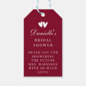 Elegantes Burgunder-Rot Valentinstag-Brautparty Geschenkanhänger (Vorderseite)