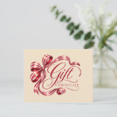 Elegantes Burgunder-Schleifen-QR-Code-Geschenkguts (Stehend Vorderseite)