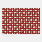 Elegantes Burgunder Weihnachts-Set von 3 Geschenkpapier Set (Vorderseite 3)