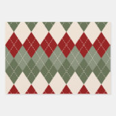 Elegantes Burgunder Weihnachts-Set von 3 Geschenkpapier Set (Vorderseite)