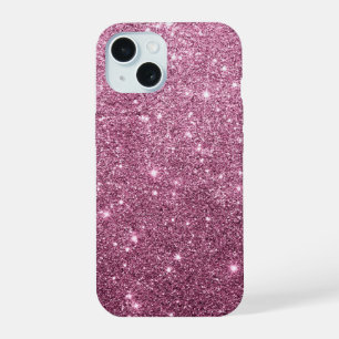 Elegantes burgunderrosa abstraktes, glitzerndes Mä iPhone 15 Hülle
