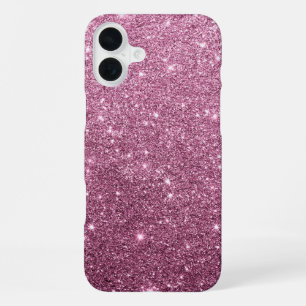 Elegantes burgunderrosa abstraktes, glitzerndes Mä iPhone 16 Plus Hülle