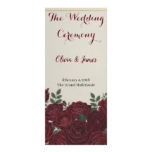 Elegantes burgunderrotes Blumen- & Gold-Hochzeitsp