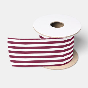 Elegantes burgunderrotes Bordeaux gestreiftes Weih Satinband