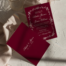 Elegantes burgunderrotes florales Hochzeitsdesign