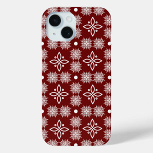 Elegantes burgunderrotes Schneeflocken-Damaskus-Bl Case-Mate iPhone Hülle