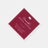 Elegantes Burgunderrotes Valentins-Brautbad Serviette (Ecke)